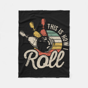 Dit Is Hoe Ik Rol Retro Bowling Bowler Grappig Cad Fleece Deken