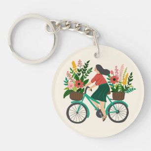 DIT IS HOE IK ROL Schattigee Bicycle Girl CUSTOM Sleutelhanger