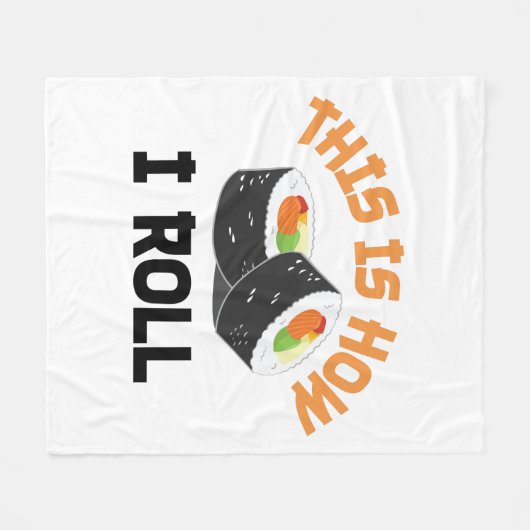 Dit is hoe ik rolt - Funny Sushi Fleece Deken (Voorkant (Horizontaal))