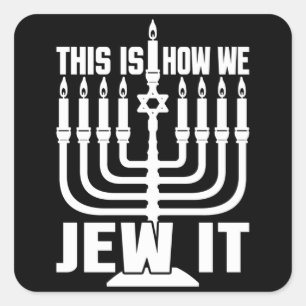 Dit is hoe we het joden, Menorah Jewish Holiday Gi Vierkante Sticker