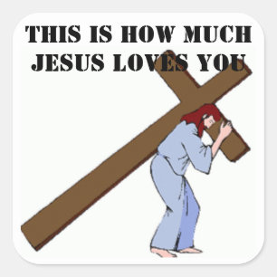 DIT IS HOEVEEL GOD VAN JE HOUDT VIERKANTE STICKER