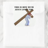 DIT IS HOEVEEL GOD VAN JE HOUDT VIERKANTE STICKER (Tas)