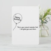 Dit is je jaarlijkse herinnering grappige verjaard kaart (Staand voorkant)