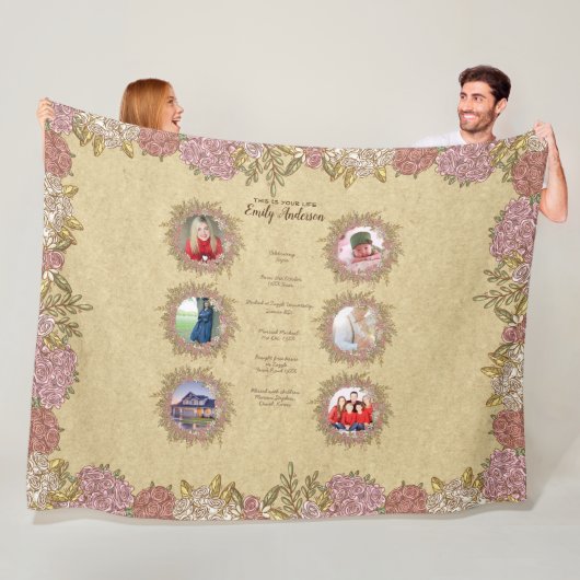 DIT IS JE LEVEN MAMA - VOEG FOTO'S EN MIJLPALEN TO FLEECE DEKEN (In situ)