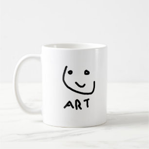 Dit is kunst, grappig gezicht koffiemok