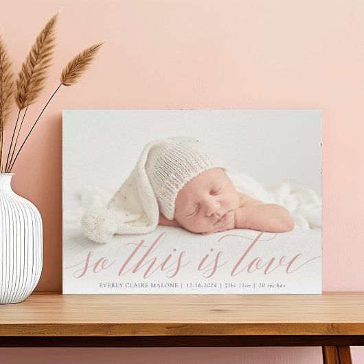 Dit is Liefde Foto geboorteaankondiging Aankondiging