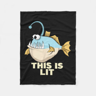Dit is Lit Angler vismonster Gevist visser Fleece Deken