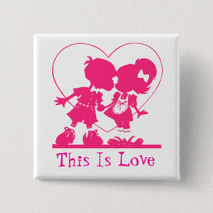 Dit is Love Boy & Girl Kiss Valentijnsdag Button