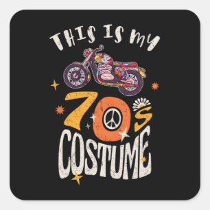 Dit is mijn 70s Costume Grunge effect Square Stick Vierkante Sticker