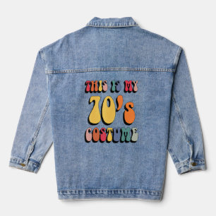 Dit is mijn 70s kostuum 1970s Groovy Peace Hallow Denim Jacket