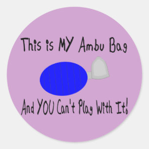 "Dit is MIJN Ambu Bag" — Ademhalingstherapeutische Ronde Sticker