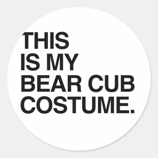 DIT IS MIJN BEER CUB COSTUME.PNG RONDE STICKER (Voorkant)