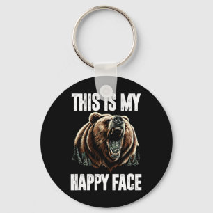 Dit is mijn blije gezicht Beer Funny Grizzly Fores Sleutelhanger