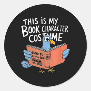 Dit is mijn boek personage kostuum grappig duif Ki Ronde Sticker