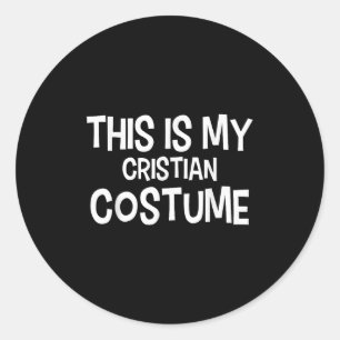 Dit is mijn christelijke kostuum Halloween eenvoud Ronde Sticker