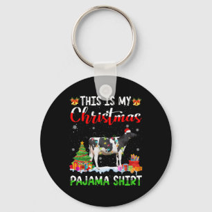Dit is mijn Christmas Pajama Dairy Koe liefhebber Sleutelhanger