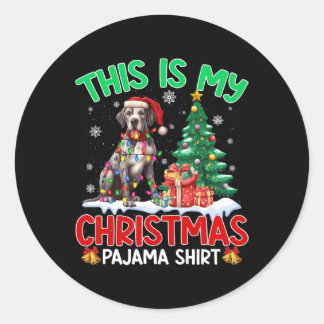 Dit is mijn Christmas Pajama Great Dane Hondenlief Ronde Sticker