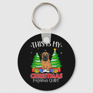 Dit is mijn Christmas Pajama Mastiff Dog Xmas PJS Sleutelhanger