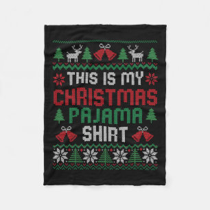 Dit is mijn Christmas pyjama Shirt Funny Xmas PJS  Fleece Deken