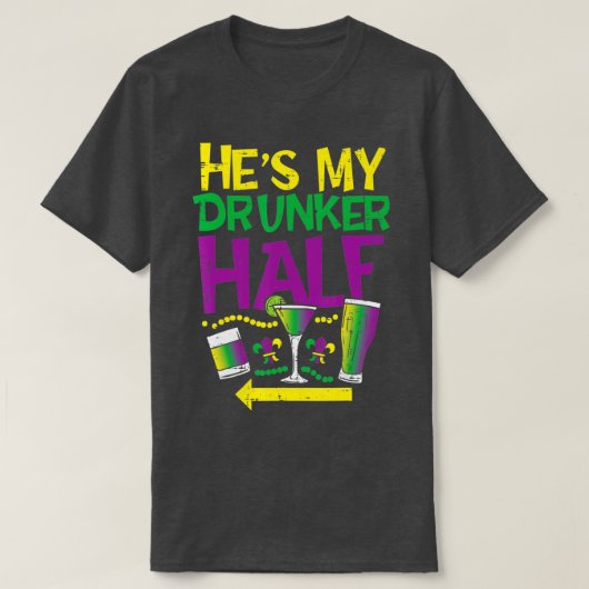 Dit is mijn Drunker Half Matching Couple Vriendin T-shirt (Design voorkant)