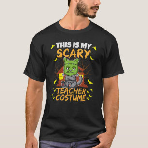 Dit is mijn enge leraar kostuum school onderwijzer t-shirt
