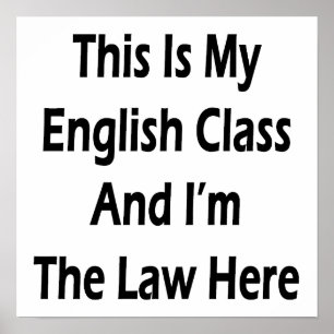 Dit is mijn Engelse les en ik ben de Wet hier. Poster