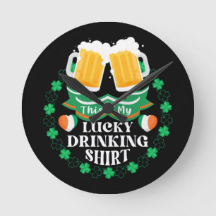 Dit is mijn geluksdrinken bier St. Patrick's Day Ronde Klok