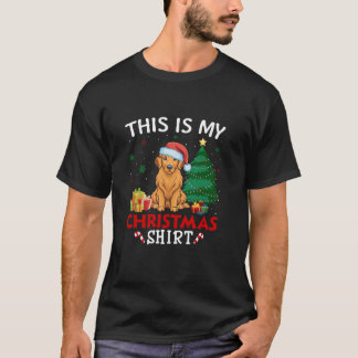 Dit is mijn Golden Retriever Dog Santa Hat Kerstmi T-shirt