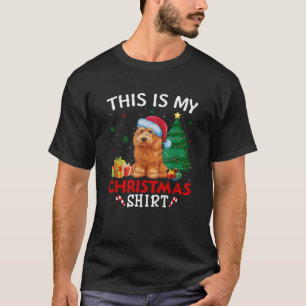 Dit is Mijn Goldendoodle Hond Kerstman Hoed Kerstm T-shirt