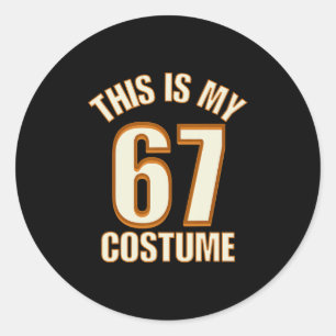Dit is mijn Halloween 67 kostuum Lazy Brainrot Mem Ronde Sticker