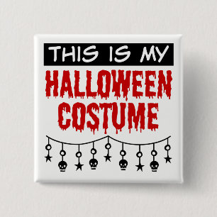 Dit is mijn Halloween Costume Skulls Stars Vierkante Button 5,1 Cm