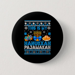Dit Is Mijn Hanukkah Pajamakah Lelijke Chanukah Jo Ronde Button 5,7 Cm