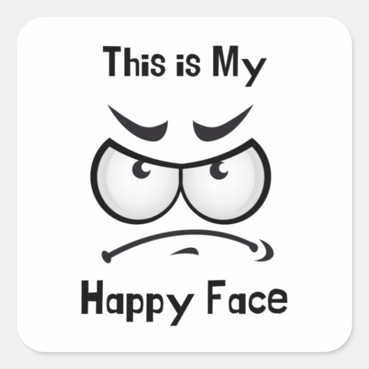 Dit is mijn Happy Face Stiker Vierkante Sticker (Voorkant)