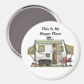 Dit is mijn Happy Place Camper Magnet Magneet (Voorkant / Achterkant)