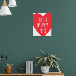 Dit is mijn Happy Place Print ,Red Poster, Aesthet