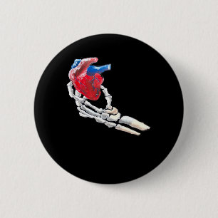 Dit is mijn hart - skelet hart handen ronde button 5,7 cm
