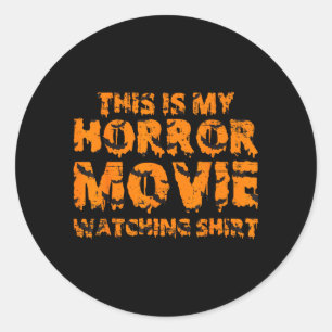 Dit Is Mijn Horrorfilm Kijkende Shirt Halloween Ronde Sticker
