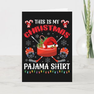 Dit Is Mijn Kerst Ijs Hockey Pyjama Kerstmis Voor Kaart