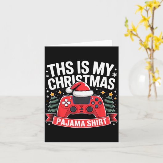 Dit Is Mijn Kerst Pyjama Gamer Videospel Jongens Kaart (Gele Bloem)