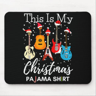 Dit Is Mijn Kerst Pyjama Gitaar Gitarist Muziek Muismat