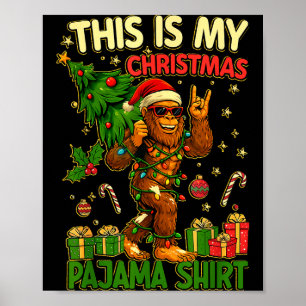 Dit Is Mijn Kerst Pyjama Grappige Grote Voet Kerst Poster