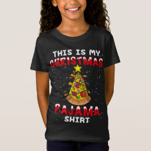 Dit is mijn kerst pyjama grappige pizza xmas t-shirt
