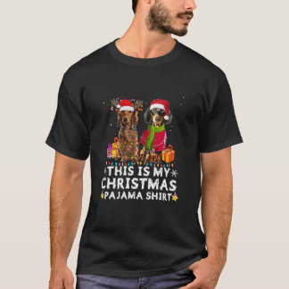 Dit is mijn kerst pyjama Shirt dachshunds Santa