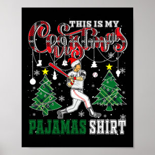 Dit is mijn kerst pyjama shirt grappige kerstman v poster