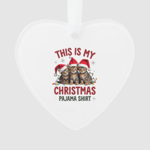 Dit Is Mijn Kerst Pyjama Shirt Kat Liefhebber Grap Ornament
