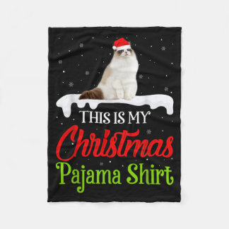 Dit Is Mijn Kerst Pyjama Shirt Ragdoll Kat Fleece Deken