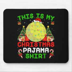 Dit Is Mijn Kerst Pyjama Shirt Veldhockey Kerstmis Muismat
