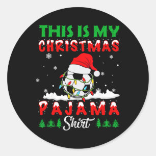 Dit Is Mijn Kerst Pyjama Voetbal Sinterklaas Hoed Ronde Sticker