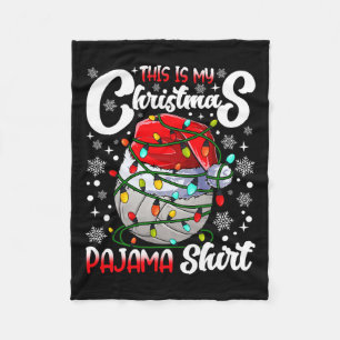 Dit is mijn kerst pyjama volleybal kerstboom L Fleece Deken