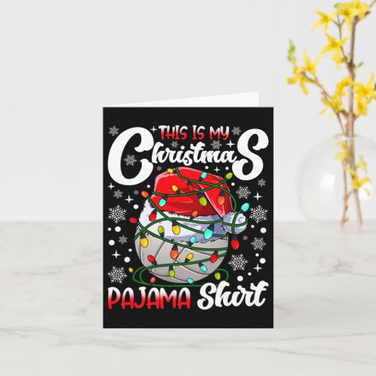 Dit is mijn kerst pyjama volleybal kerstboom L Kaart (Gele Bloem)